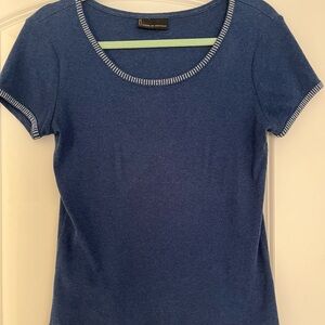 ** Closing Sale**Fitted Blue Short Sleeve Tee w/Silver Embellishments